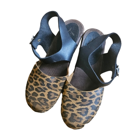Lotta from Stockholm leopard clogs EUC sz 39 highwood style - Picture 4 of 8